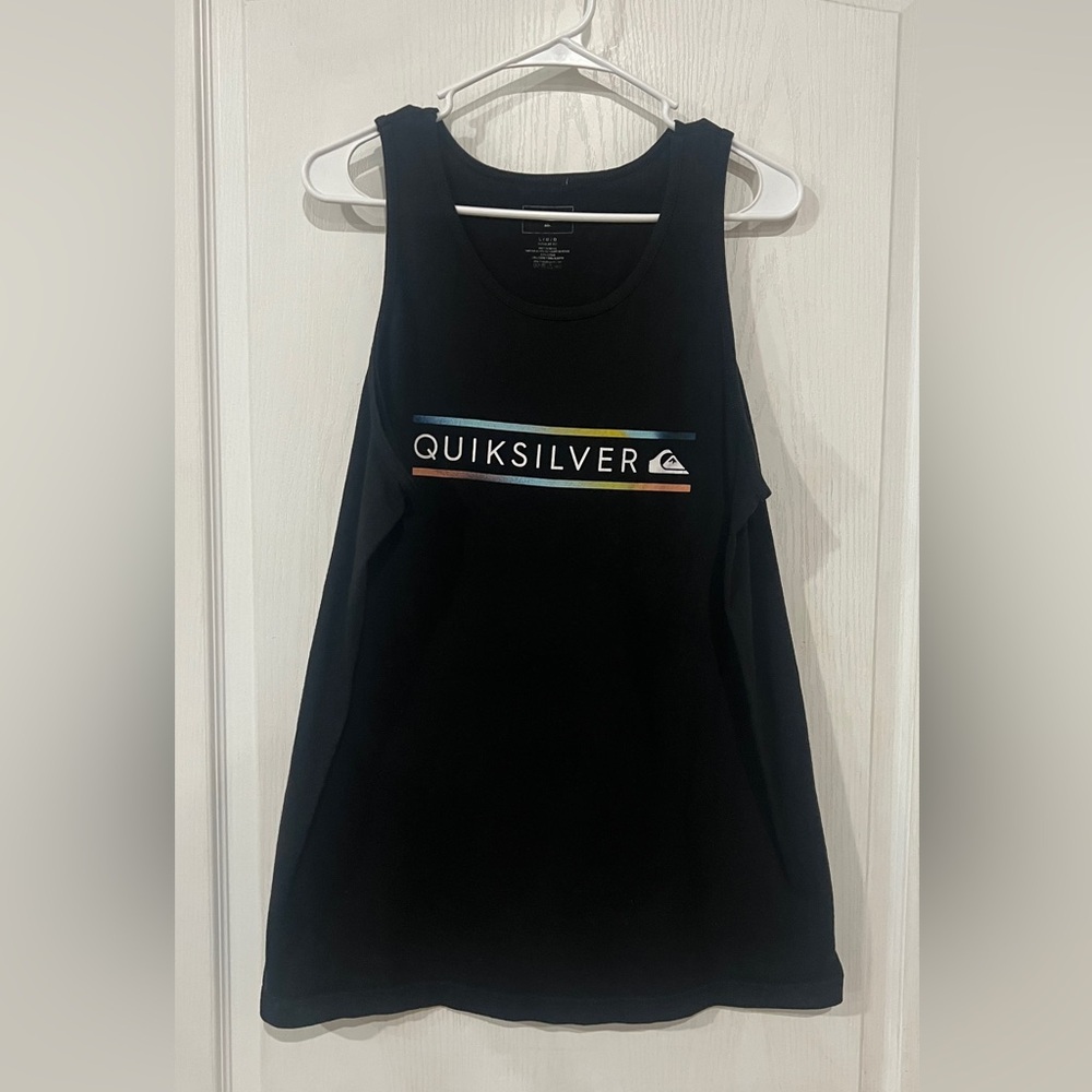 Quiksilver Black Tee with Multicolor Logo